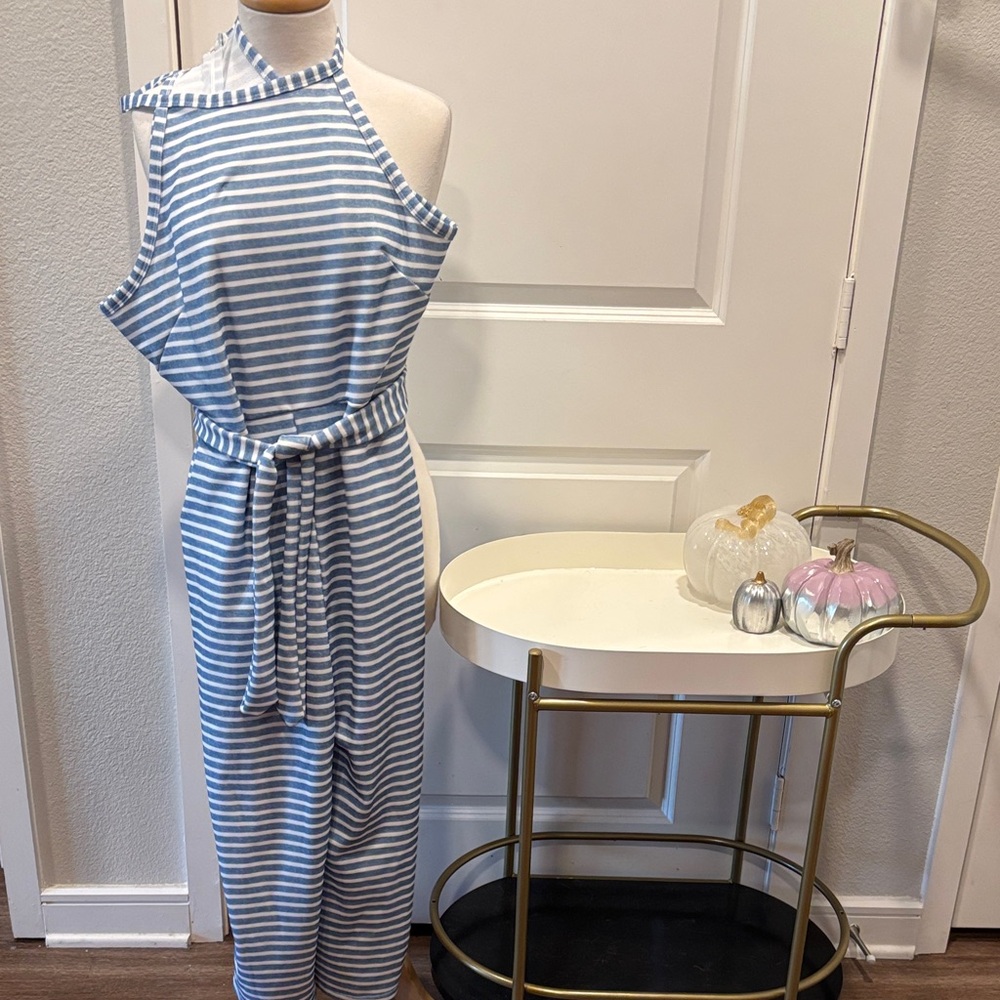 GUC Striped Blue and White Jumpsuit